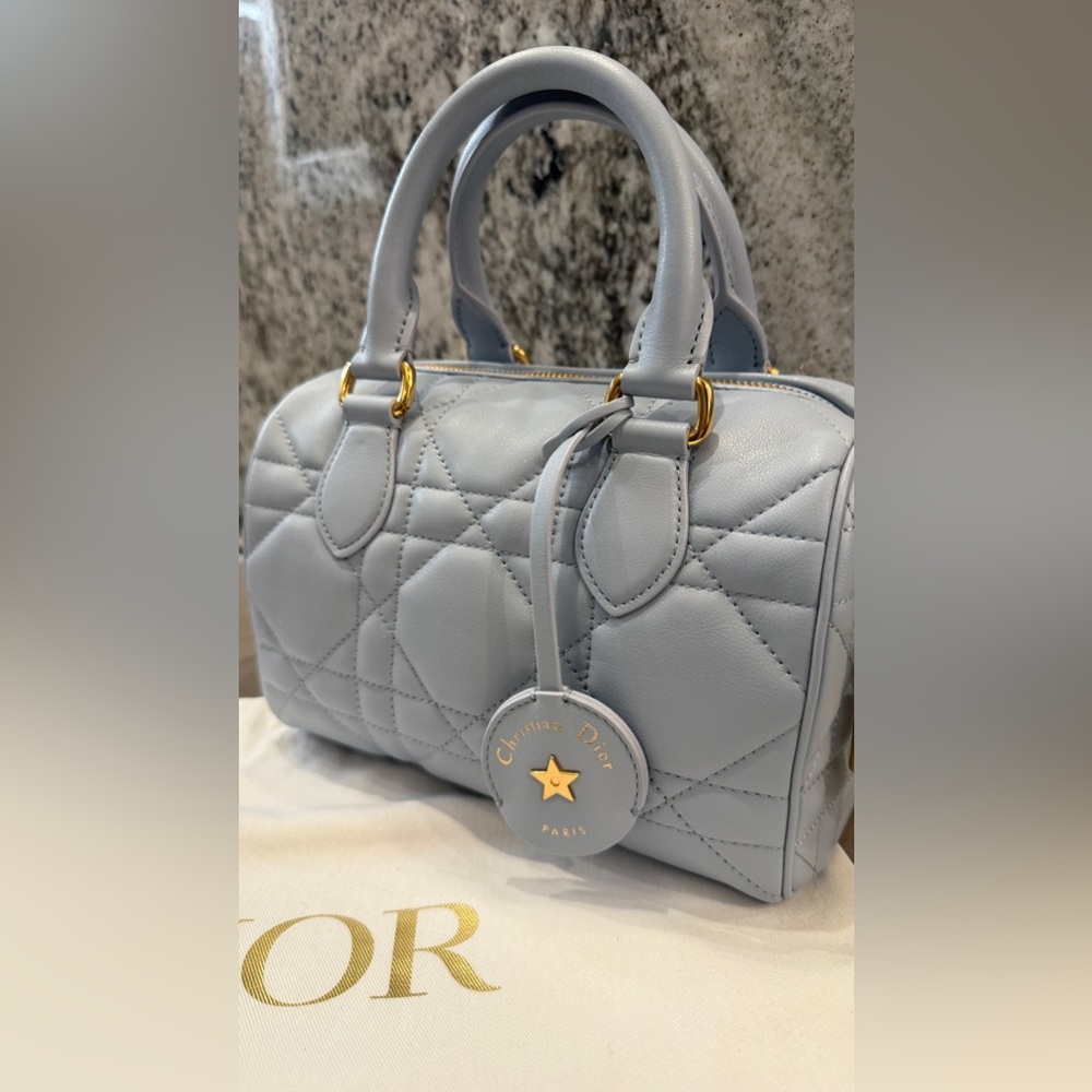 Christian Dior Groove 20 Bag Cloud Blue Cannage Leather - FULL SET with Receipt - Picture 7 of 8